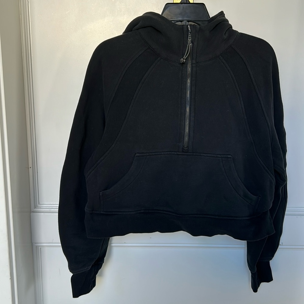 lululemon athletica Black Half-Zip Hooded Sweatshirt